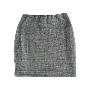Honeybum‎ Glen Plaid Mini Skirt Black White Checkered Elastic Waist Size Medium